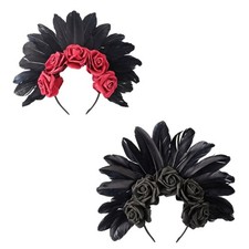 Stylish Halloween Accessory Feather Flower Hairband Headwear for Adult and Teens