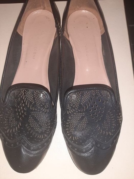 Women Heels Black Leather 38 #17HE