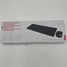 Lenovo 300 Wired USB Keyboard and Mouse Combo, Black New Damaged Box