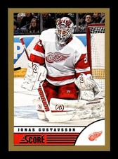 600. 2013-14 score . #177 Jonas Gustavsson . Gold border parallel panini . PWE