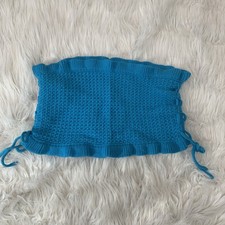 pretty blue knit tube top medium
