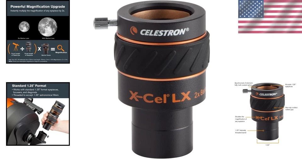 X-Cel LX 2X Barlow Lens - Double Magnification - Image 2 of 4