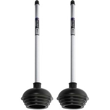 Set of 2 NEIKO 60170A Toilet Plungers Aluminum Handle Residential, Commercial
