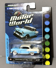 Greenlight 1/64 Motor World 1955 Chevrolet Bel Air Blue White Series 2 Chevy