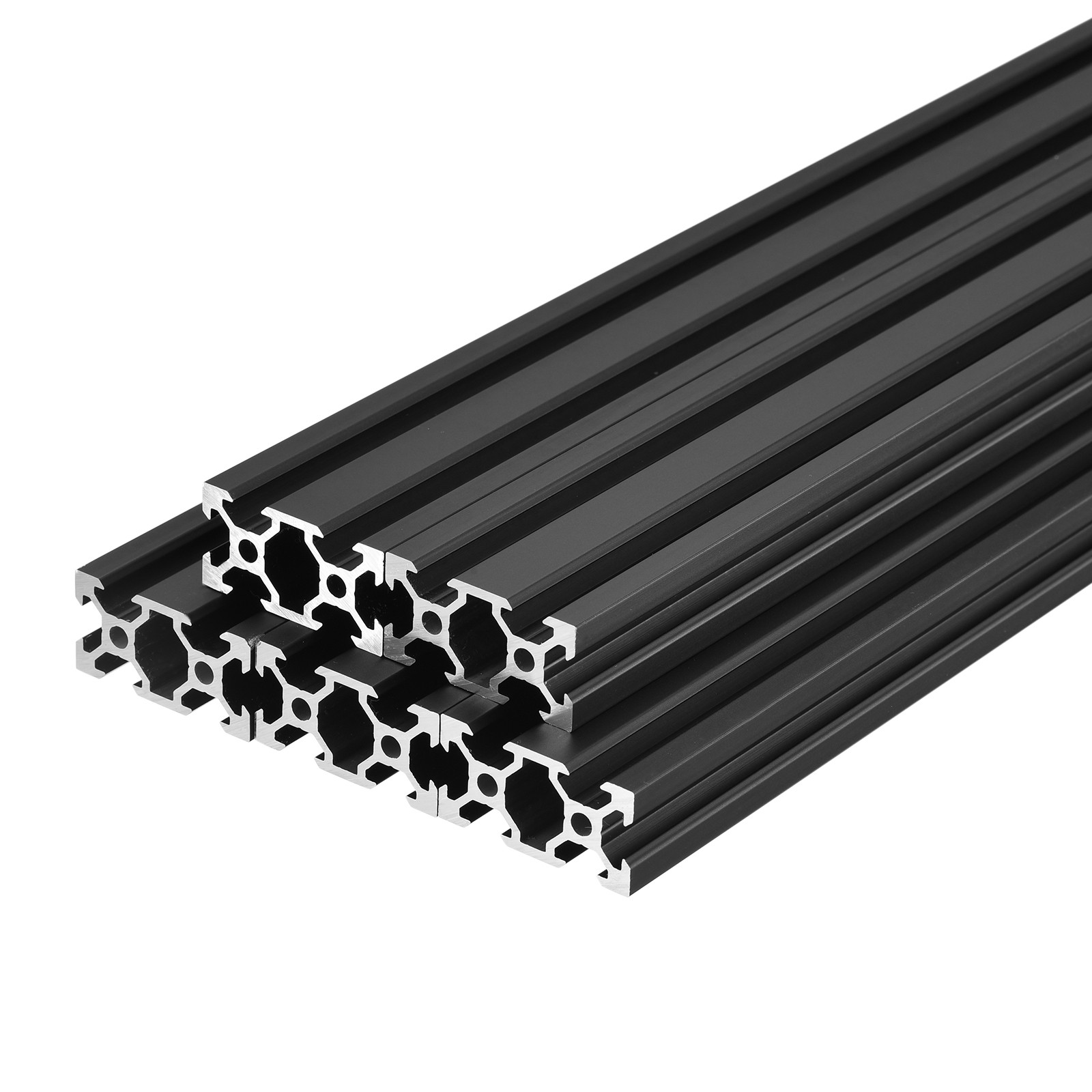 5Pcs V Slot 2040 Aluminum Extrusion 1220mm 48 Inch Length Anodized Rail Black