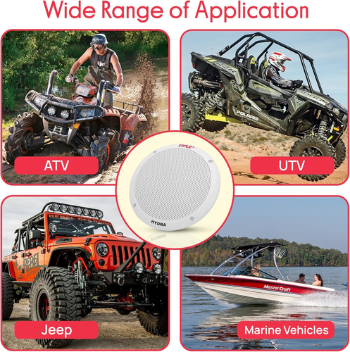 6.5 Inch Dual Marine Speakers - 2 Way Waterproof and Weather Resistant Outdoor S - Picture 6 of 12