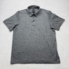 Lululemon Evolution Polo Shirt Gray Men's Size Medium Short Sleeve Casual Travel