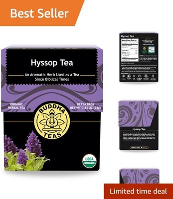 18 Bleach-Free Organic Hyssop Herbal Tea Bags - Caffeine Free & Gluten Free