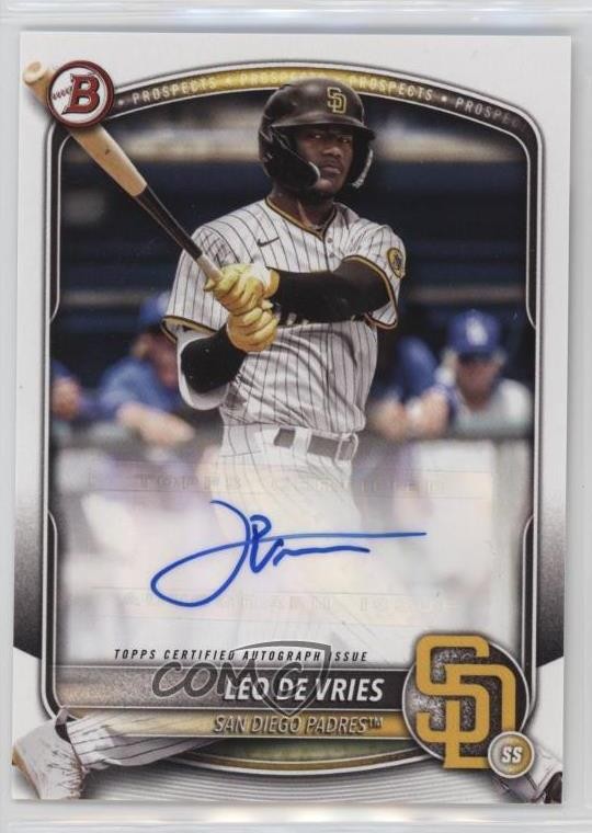 2025 Bowman Paper Prospect Retail Auto Leo De Vries #BPA-LD Auto 1p13