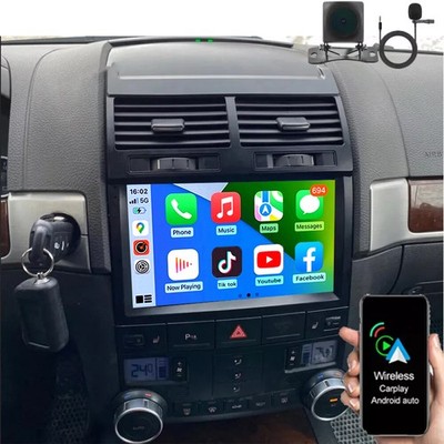 Android 13 Autoradio Carplay GPS Navi WIFI RDS Stereo für VW Touareg 2003-2010