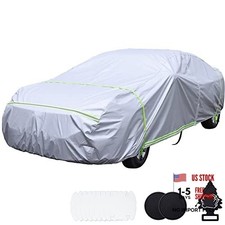 Car Cover Waterproof All Weather 6 Sedan Length 176-184 inch Sedan-Sliver