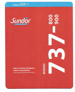 Safety card Sun d'Or Boeing 737 800 900