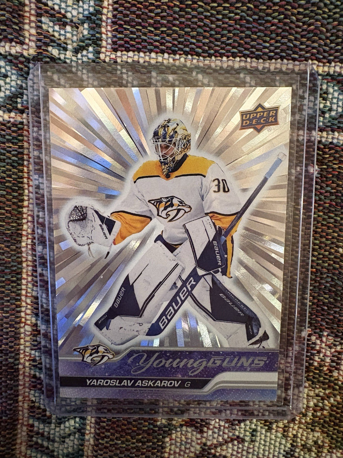 2023 UPPER DECK #204 YAROSLAV ASKAROV OUTBURST SILVER YOUNG GUNS RC ROOKIE