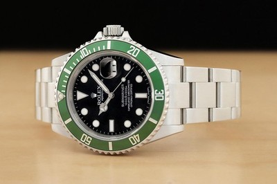 2009 CARD ROLEX SUBMARINER DATE 16610LV NO HOLES 40MM GREEN KERMIT