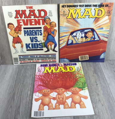 Vintage Lot of 3 Mad Magazine/Comics - 1989 1992 & 1993