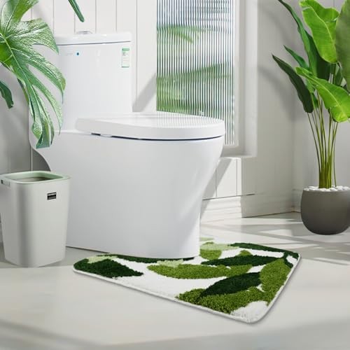 Tufted Toilet Rug 24" x 20" Green Toilet Rugs U Shaped U Shaped 24 X 20" - Afbeelding 2 van 7