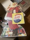 Vintage PEPSI COLA Coke SANTA Die Cut Easel Sign (1950's?) Store Display