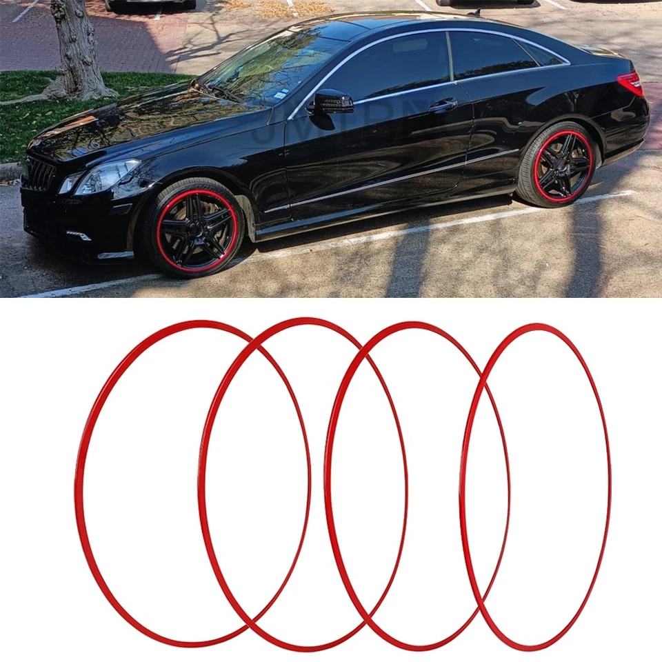 Protector de borde de llanta de coche 4 piezas anillo de rueda protector de neumáticos aluminio para Nissan 370Z Foto 2 de 4