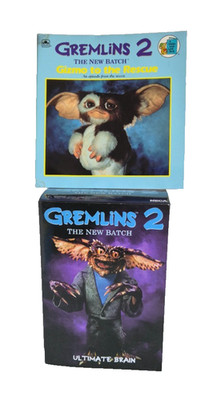 NECA Gremlins 2 The New Batch Ultimate Brain 6'' Figur Gizmo To The Rescue Buch
