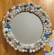Handcrafted Natural Sea Shell Wreath 14" Beach Coastal shells From The Gulf