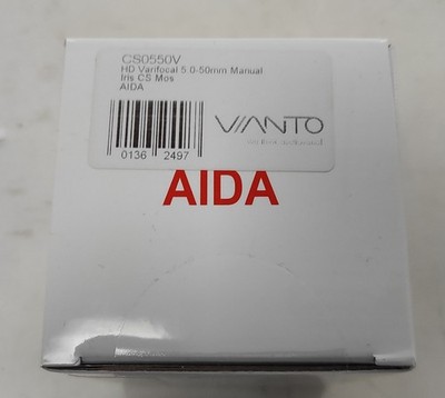 Aida CS-0550V 5.0-50mm Varifocal CS Mount Full HD Lens HFOV 60°-6° Manual Iris
