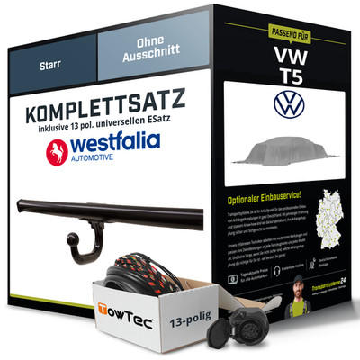 Für VW T5 Multivan Anhängerkupplung starr +eSatz 13pol uni 09.2009-07.2015 NEU