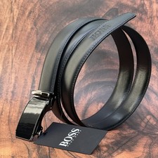 Image of Hugo Boss Black Leather Ratchet Dress Belt