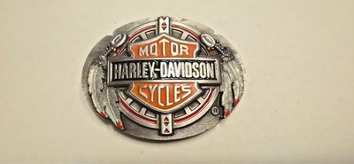 Harley Davidson Gürtelschnalle Vintage 1992 Siskiyou Buckle U-88 USA Federn Rar