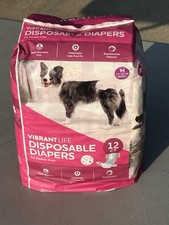 Vibrant Life Disposable Female Dog Diapers Sz M 12 ct