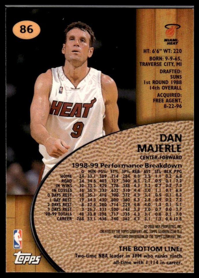 1999-00 Stadium Club #86 Dan Majerle - Image 2 of 2