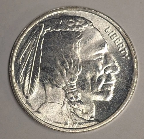 1 oz .999 Fine Silver Buffalo Bullion Round