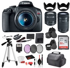 Canon EOS Rebel T7 Digital SLR Camera with 18-55mm Lens and EF-S 55-250mm
