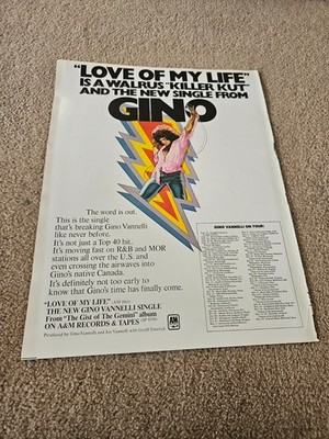 TPEEP548 ZEITSCHRIFTENWERBUNG 14X11'' GINO VANNELLI - LIEBE MEINES LEBENS 