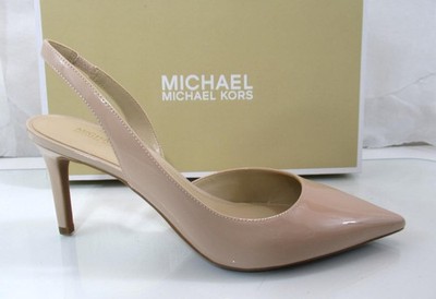 Michael Kors Alina Flex Sling Pump Pointy Toe Patent Leather Light Blush Size 9