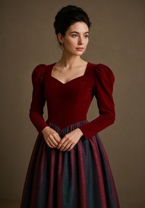 victorian christmas dresses for sale Christmas Green Ladie's Ball Gown, 1850s Crinoline Victorian Dress, American Civil War Gown