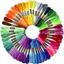 50 Skeins Embroidery Floss Rainbow Color per Pack Cross Stitch Threads 