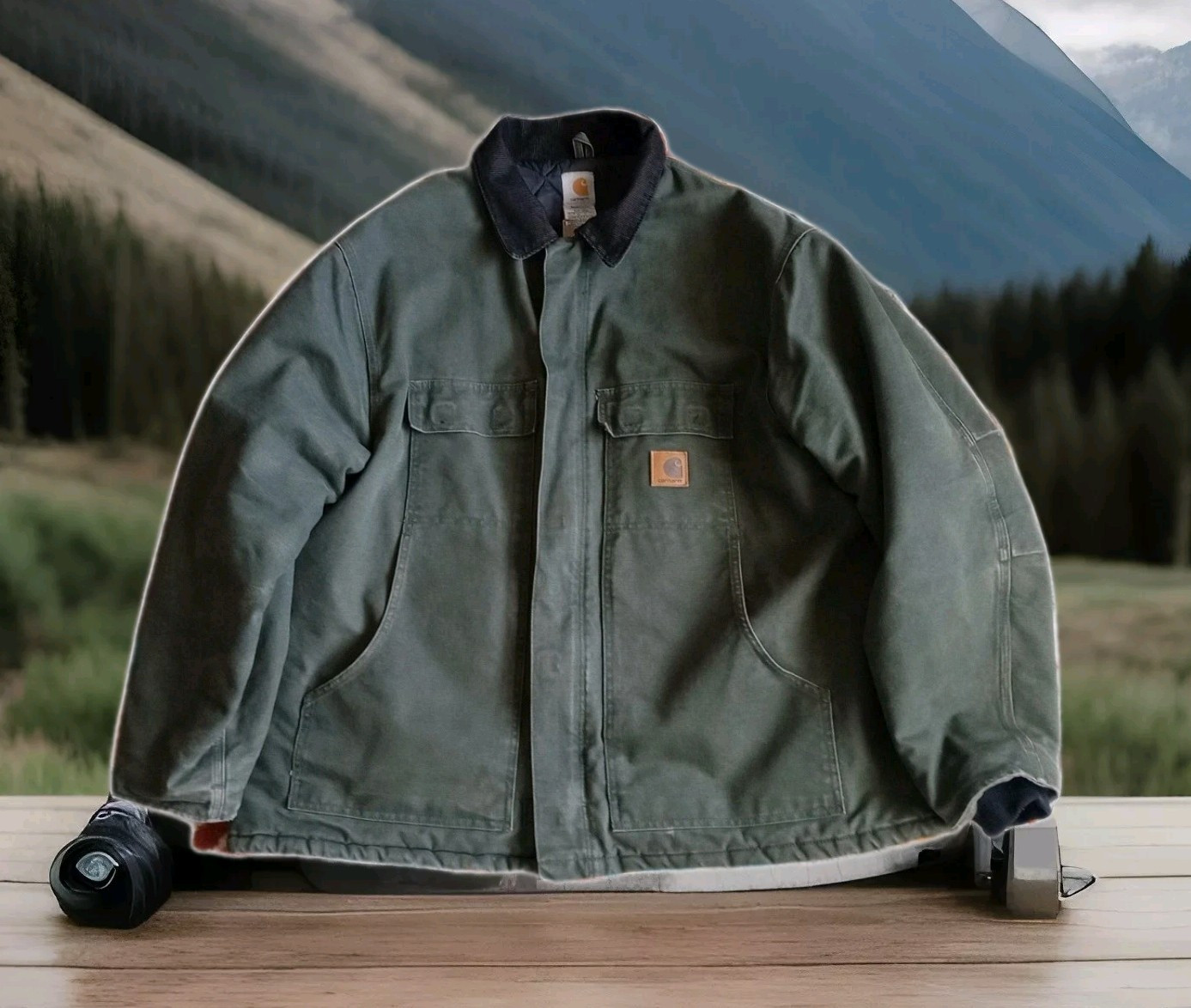 Carhartt RN#14806 Jacket 2XL C26 MOS Green Quilted Vintage 🔥 | eBay