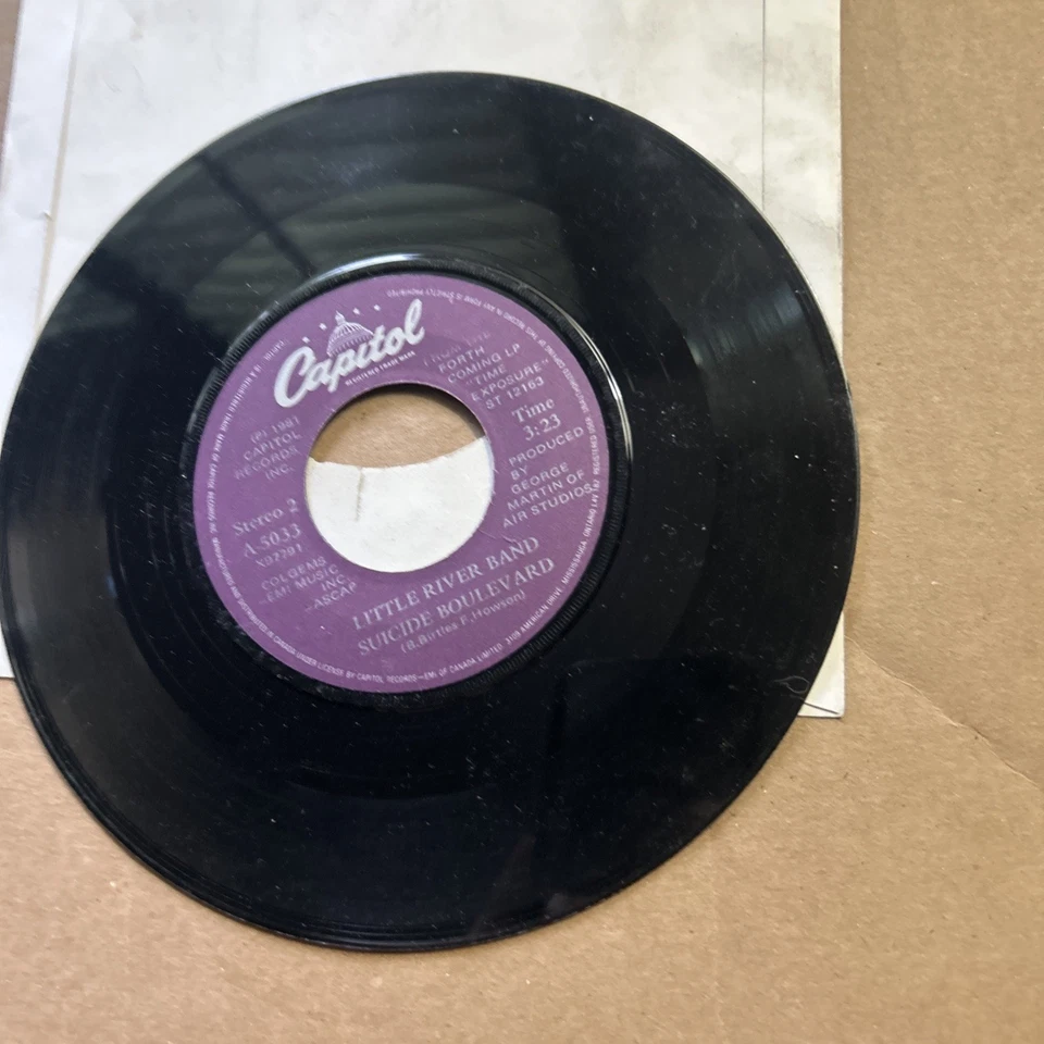 Little River Band The Night Owls/Suicide Boulevard 1981 Capitol 45 - Image 2 of 3