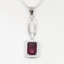 World Class 1.10ctw Rhodolite Garnet & White Sapphire 925 Silver Pendant