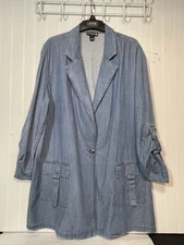 Anthony Original Jean Blazer Jacket Women's XL Very Soft and Light Weight Blue