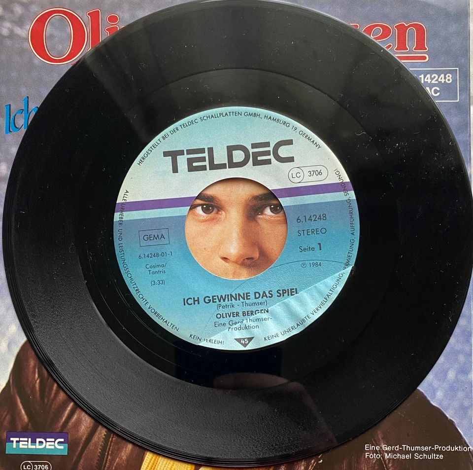 OLIVER BERGEN - ICH GEWINNE DAS SPIEL & GEH` NICHT ZU DEM ANDEREN - PROMO 1984 - Bild 4 von 4