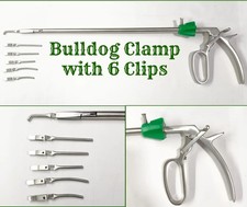 1Pcs Laparoscopic Bulldog Clamp With 6 Clips For Surgical Instrument CE Approved