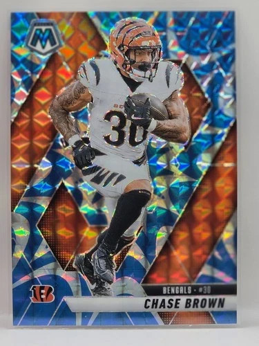 2025 Panini Mosaic - Chase Brown #220 Reactive Blue Mosaic Prizm