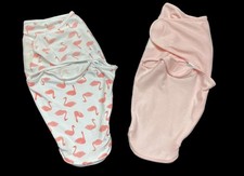Baby Girl 0-3 months Aden Anais Pink Cotton Swaddle Sack Wrap 2pc LOT Bundle