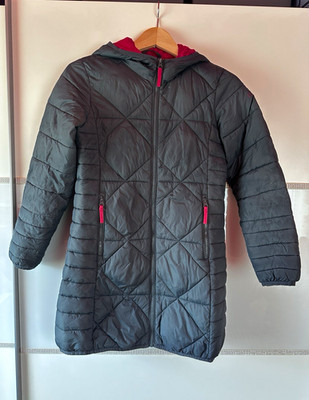 CMP Kinder Steppjacke mit Kapuze, Reißverschluss, schwarz/rot Gr. 152