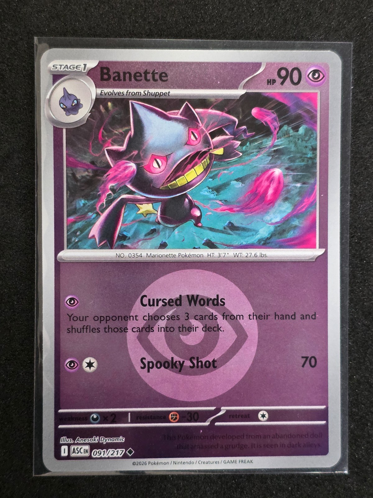 Pokemon Banette Reverse Energy - ME: Ascended Heroes 091/217
