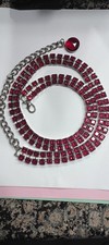 Vintage Bohemian Style Garnet Belt With A Double Row Of Flat Square Cut Garnets