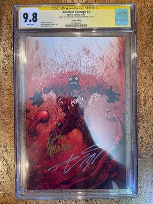 ABSOLUTE CARNAGE #4 CGC SS 9.8 **VIRGIN VARIANT SIGNED Cates & Stegman** RARE!!
