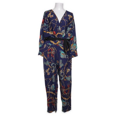 Yoins, Jumpsuit, Größe: 46, Blau/Mehrfarbig, Baumwolle/Elasthan/Polyester #QO5