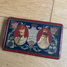J S FRY & SONS BATH SOUVENIR TIN CORONATION KING GEORGE V & QUEEN MARY 1911